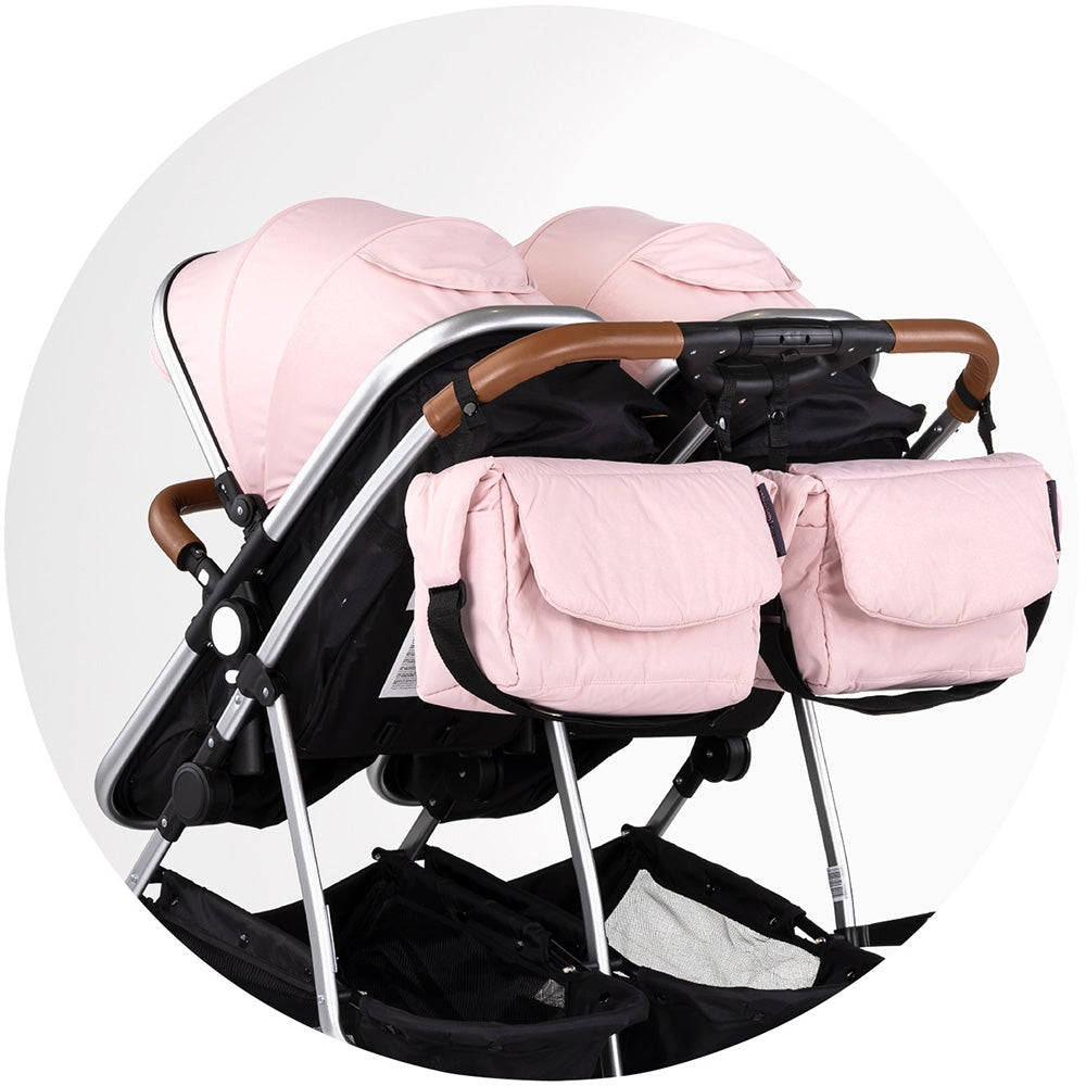 Carucior gemeni Chipolino Duo Smart 2 in 1 pink marshmallow