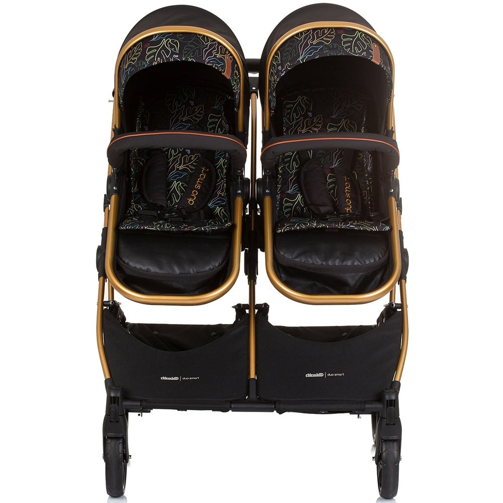 Carucior gemeni Chipolino Duo Smart 3 in 1 obsidian leaves