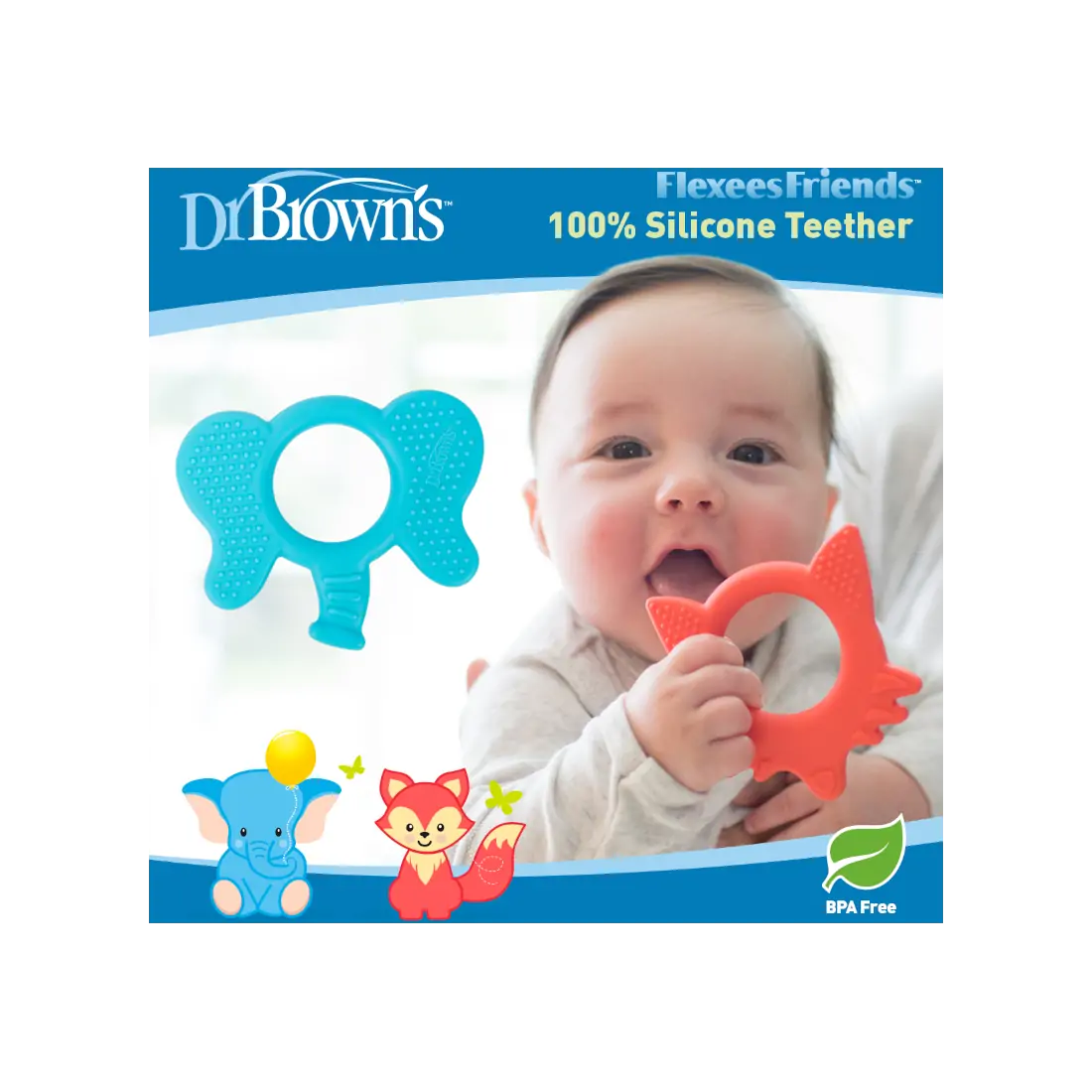 Jucarie dentitie design vulpita, BPA Free