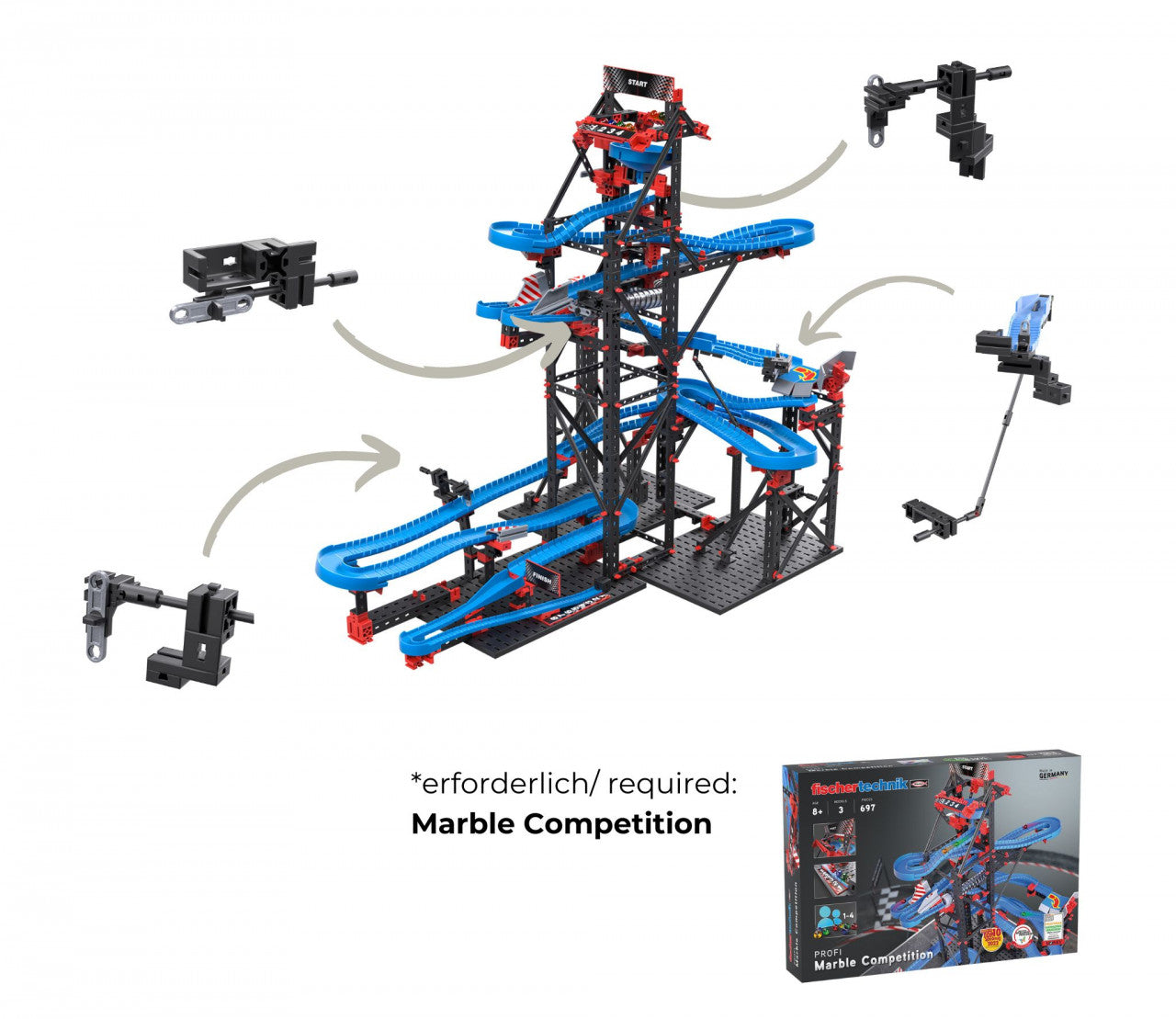 Kit STEM Completare pentru Cursa cu bile metalice - Intrecerea, Fischertechnik