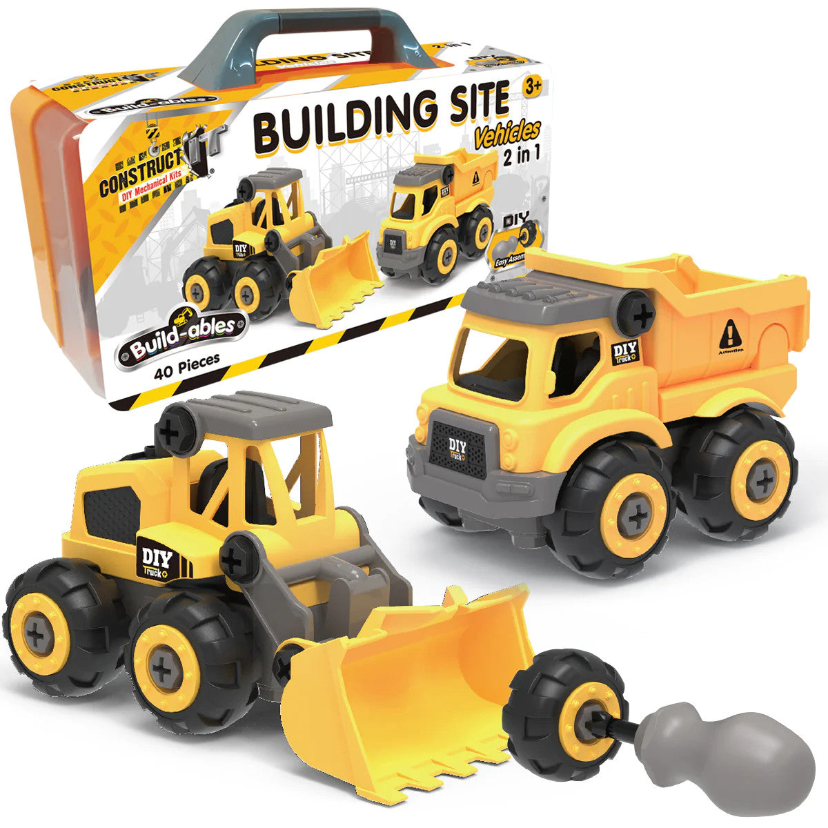 Kit STEM de construit Vehicule de santier 2 in 1