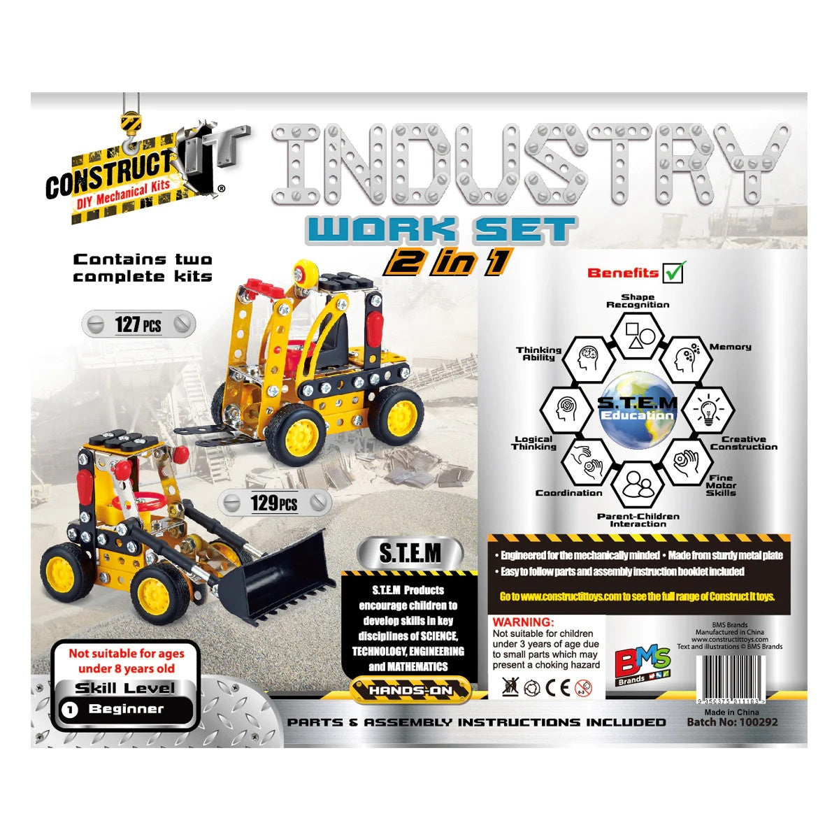 Kit STEM Vehicule de construcție 2 in 1, nivel incepator