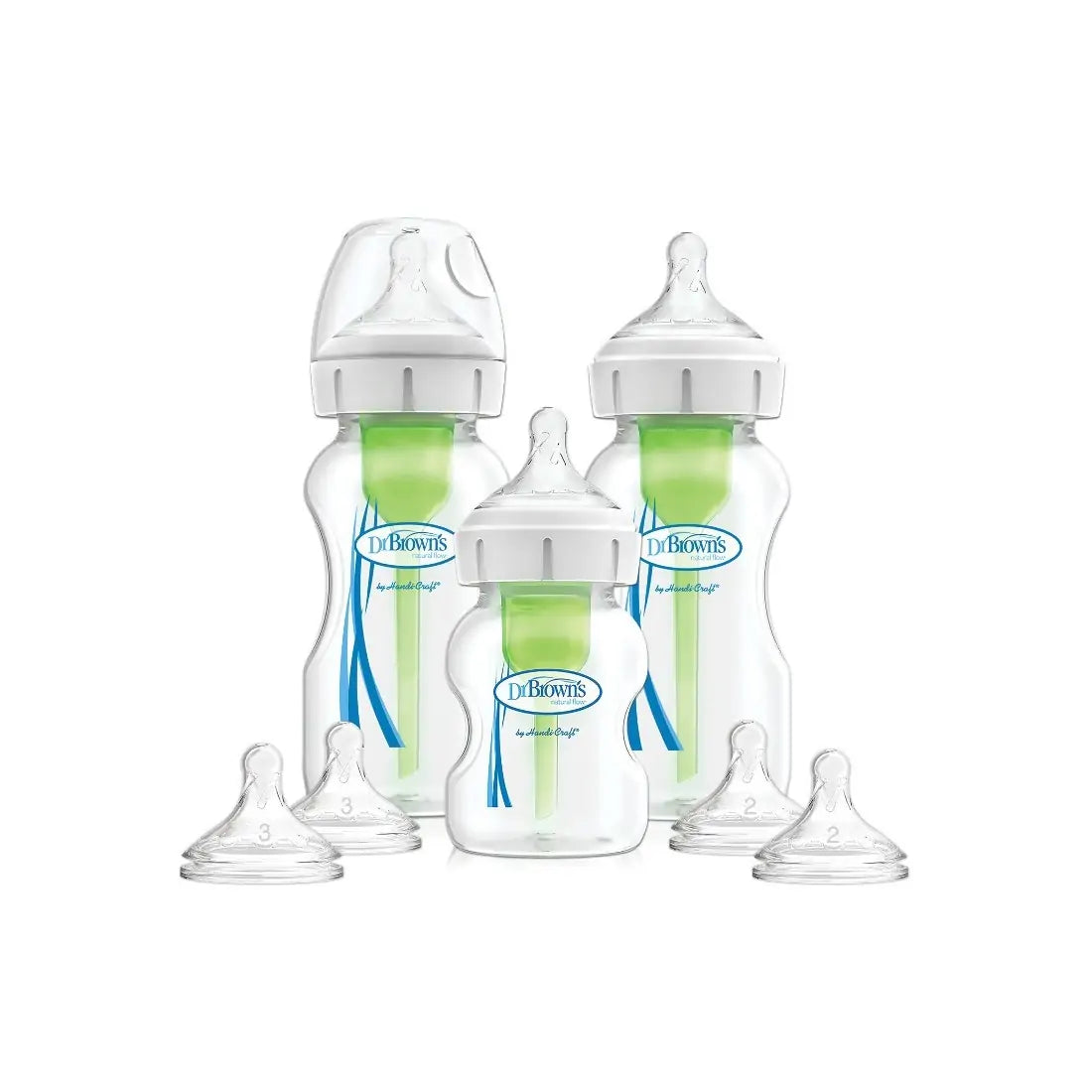 Pachet Promotional Biberoane din plastic, Anti-Colici cu Gat Larg "Options Plus"