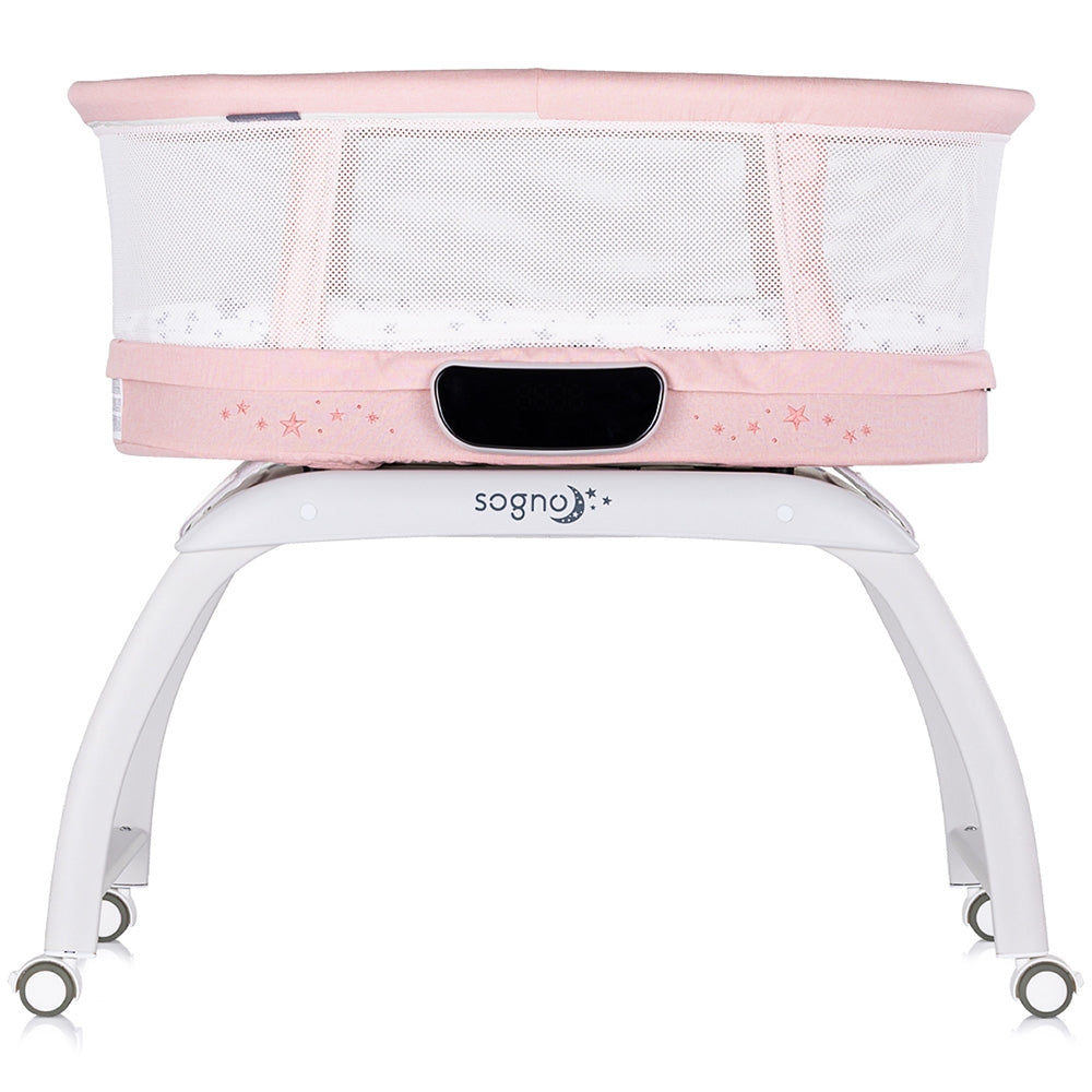 Patut cu leganare si cantar integrat Chipolino Sogno 2 in 1 pink