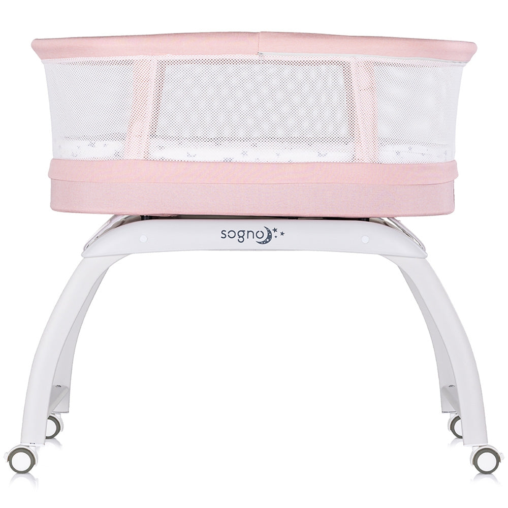 Patut cu leganare si cantar integrat Chipolino Sogno 2 in 1 pink
