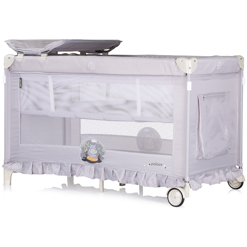 Patut pliabil Chipolino Palace Hippo grey
