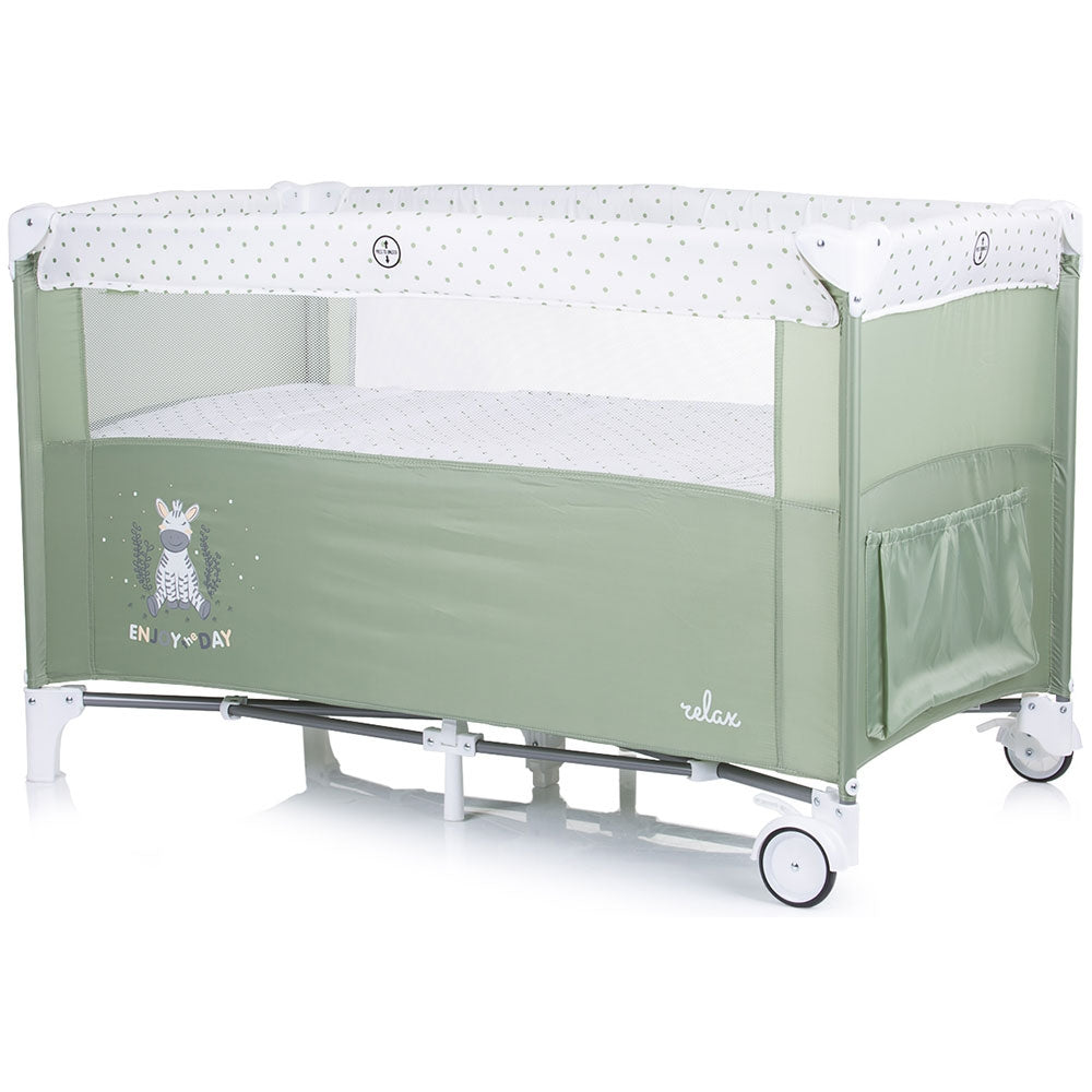 Patut pliabil Chipolino Relax aloe cu laterala culisanta