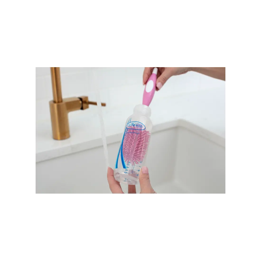 Perie 'Soft Touch' pentru curatarea biberoanelor, Roz