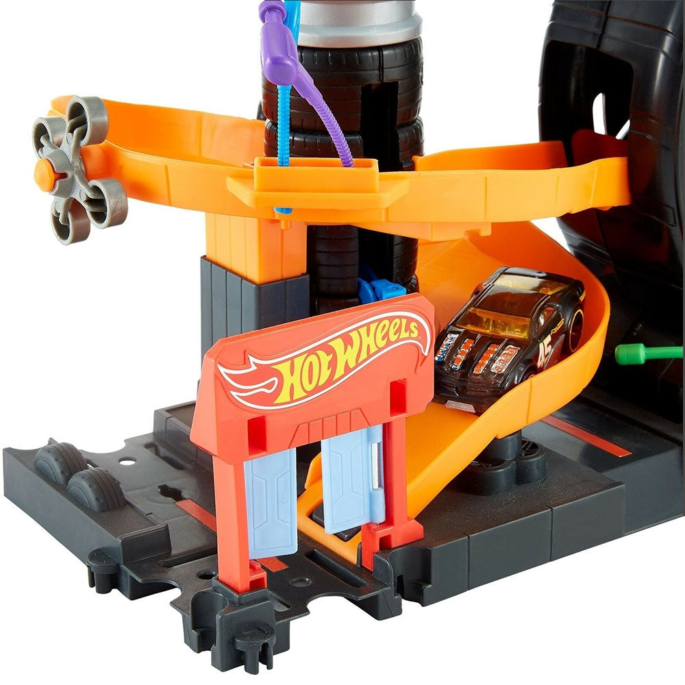 Pista de masini Hot Wheels by Mattel City Super Spin Tire Shop