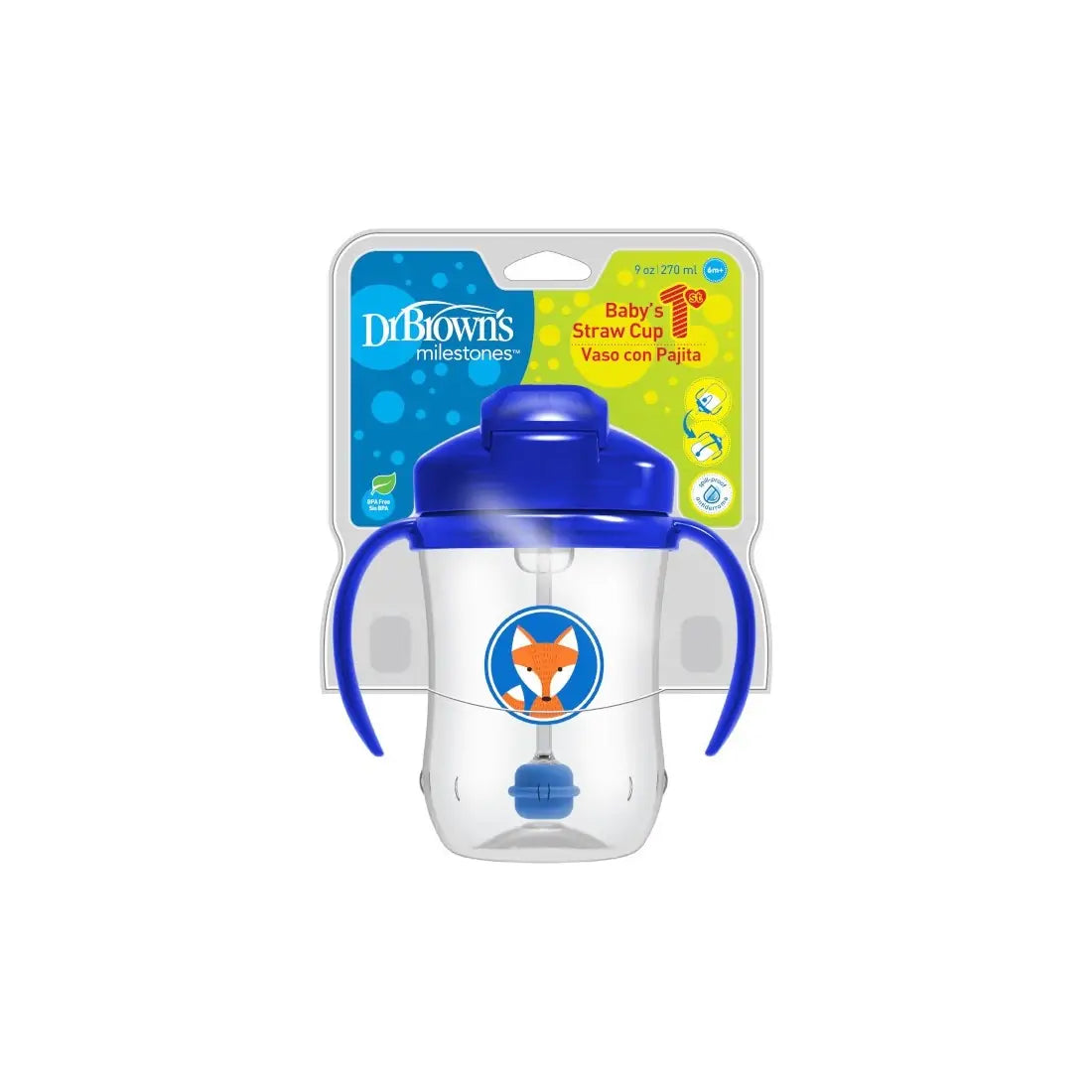 Prima canita cu pai a bebelusului 270 ml. 6 luni+