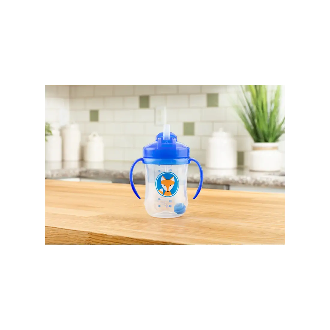 Prima canita cu pai a bebelusului 270 ml. 6 luni+