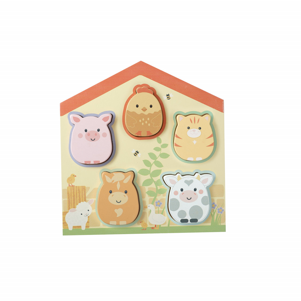 Puzzle lemn animale de ferma, Orange Tree Toys