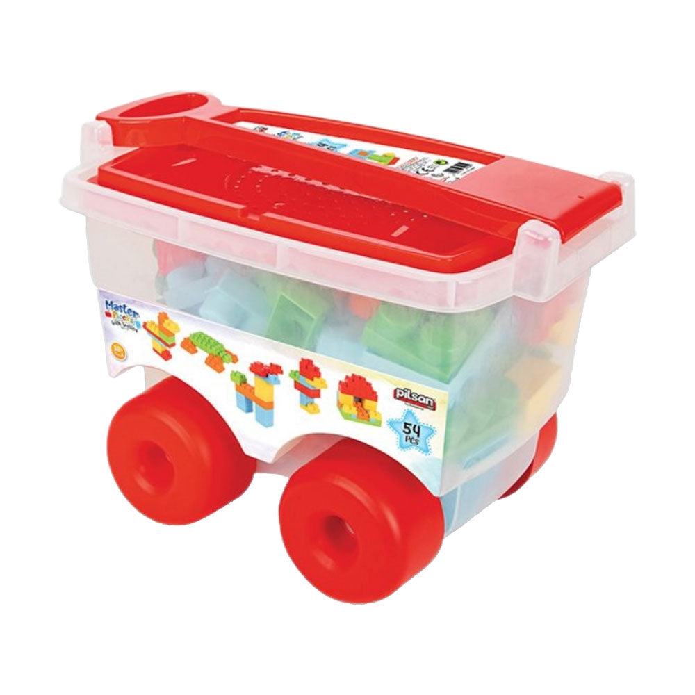Set constructie Pilsan Master Blocks in Trolley 56 piese