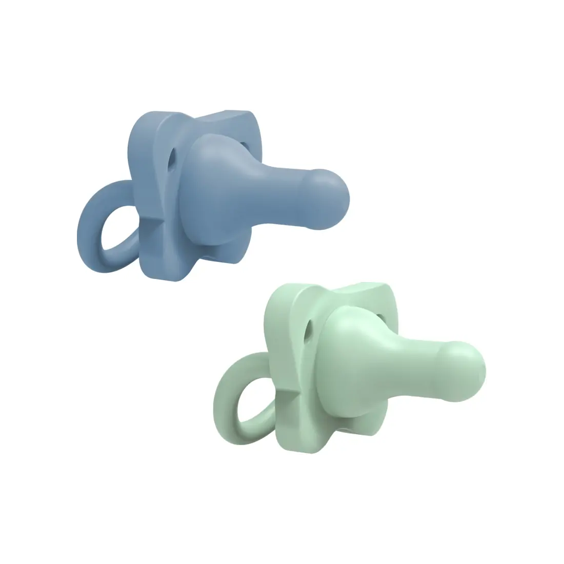 Suzeta complet din silicon 0-6 luni (2 pack) pentru baieti
