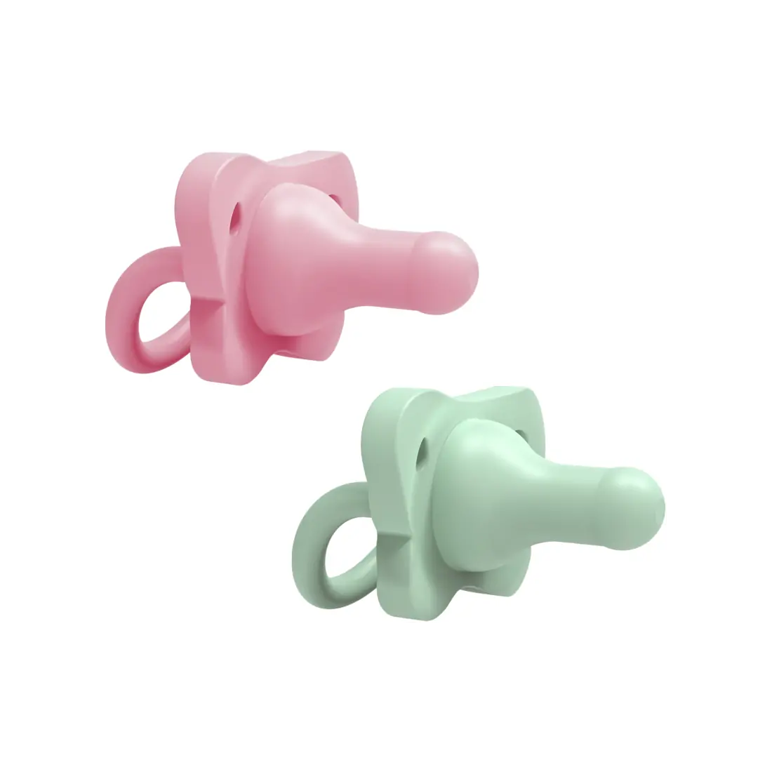 Suzeta complet din silicon, 0-6 luni (2pack) pentru fetite