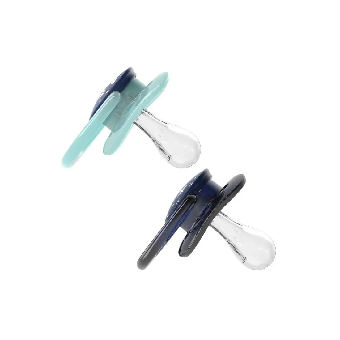Suzeta silicon "Advantage" cu capac, nivel 1 (0-6 luni), baieti (2 pack)