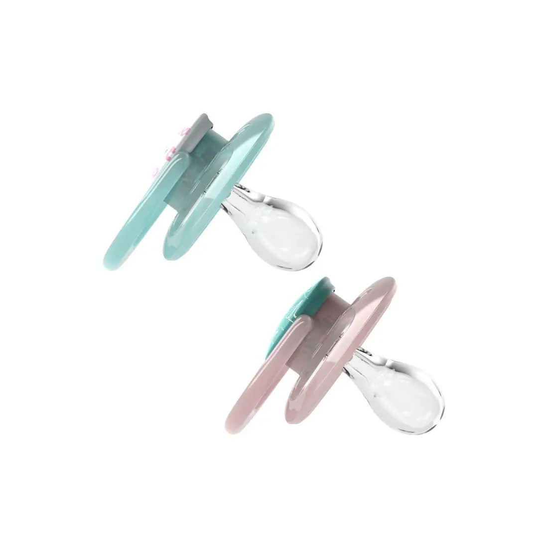 Suzeta silicon "Advantage" cu capac, nivel 2 (6-18 luni), fetite (2 pack)