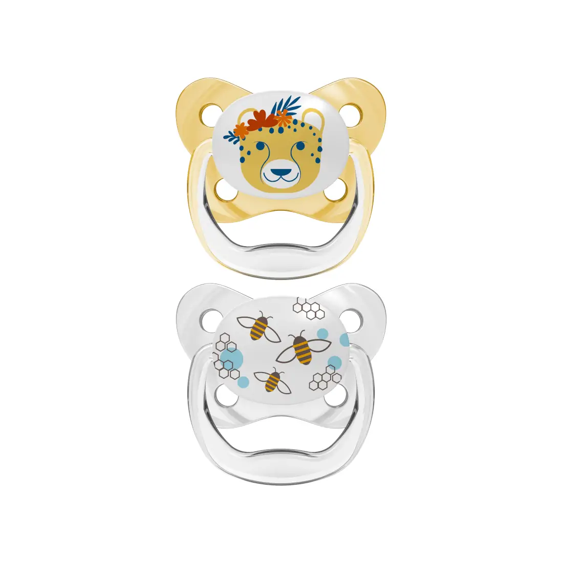 Suzeta Silicon PreVent 6-18 luni, Design Fluture, pentru fetite(2 pack)