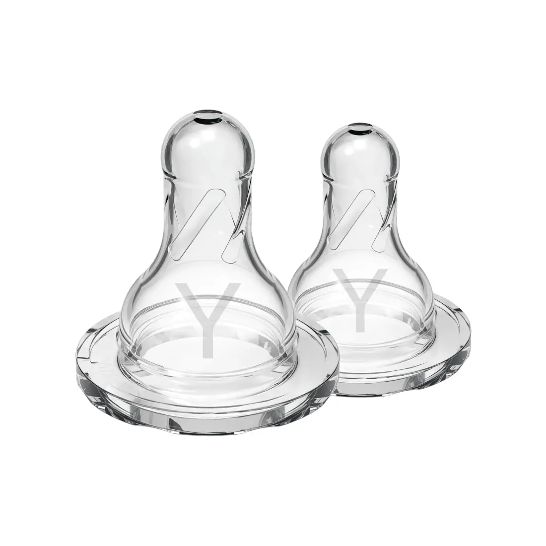 Tetine din silicon pentru biberoane cu gat ingust cu taietura in Y pentru lichide dense (2 pack)