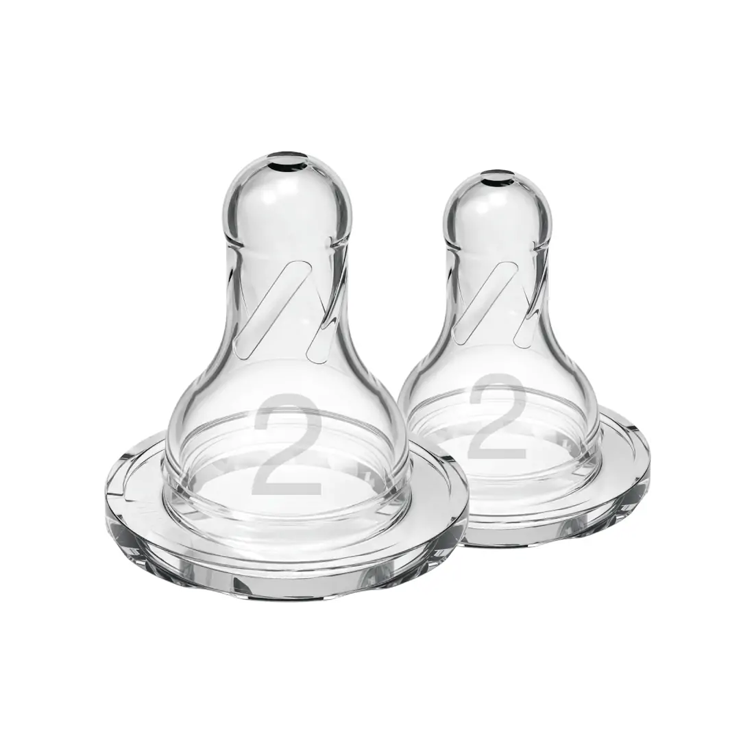 Tetine din silicon pentru biberoane cu gat ingust nivel 2 (3-6 luni) (2 pack)