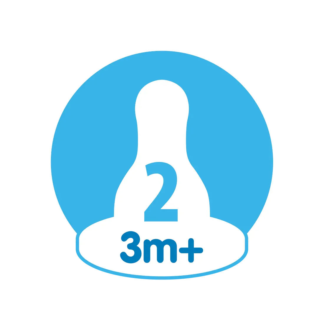 Tetine din silicon pentru biberoane cu gat ingust nivel 2 (3-6 luni) (2 pack)