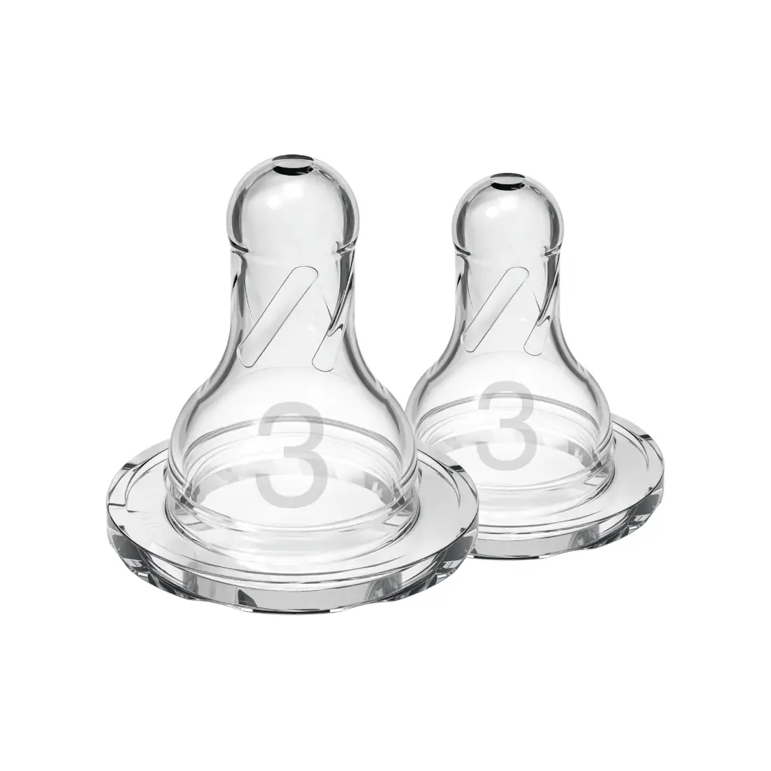 Tetine din silicon pentru biberoane cu gat ingust nivel 3 (6 luni+) (2 pack)