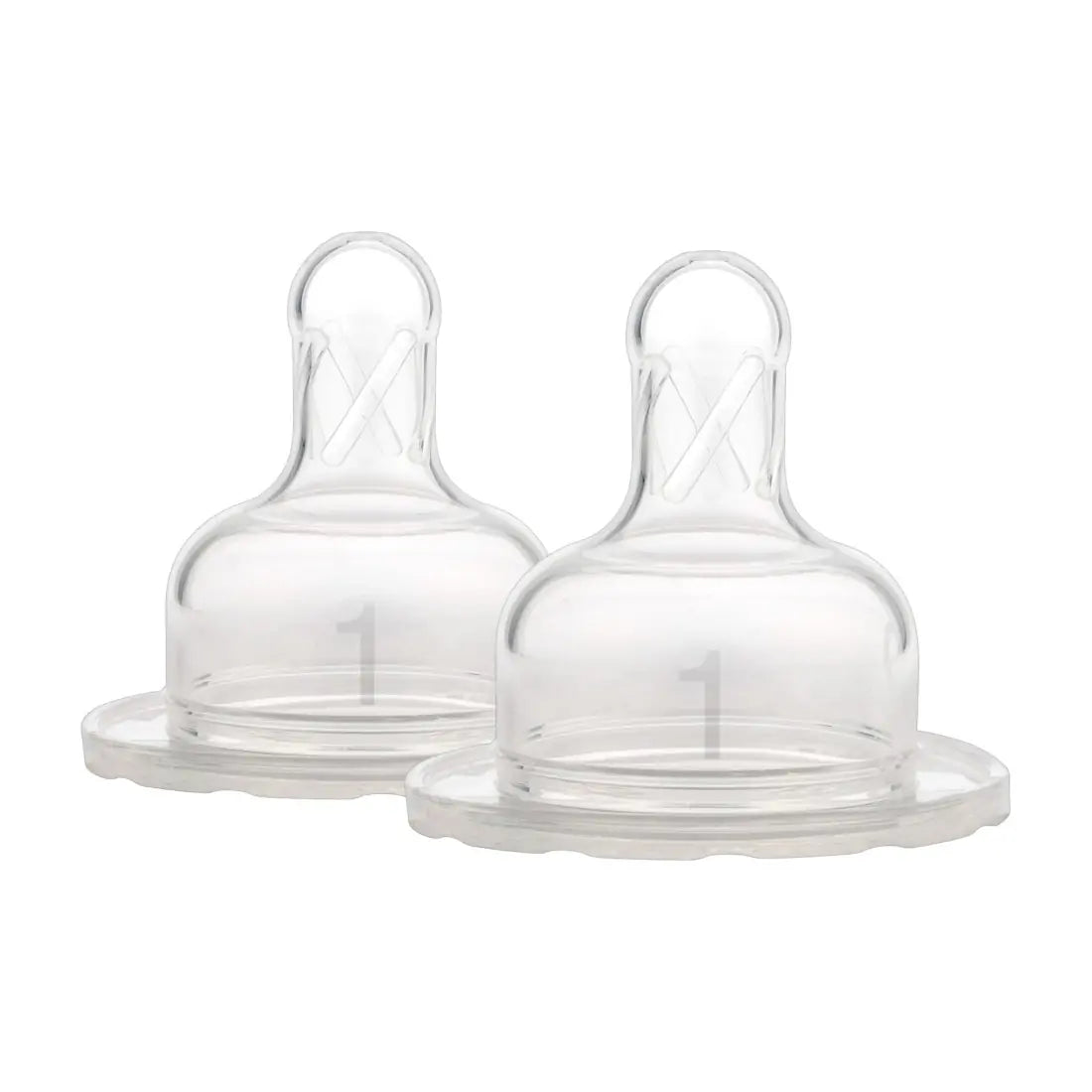 Tetine din silicon pentru biberoane cu Gat Larg nivelul 1 (0-3 luni) (2 pack)