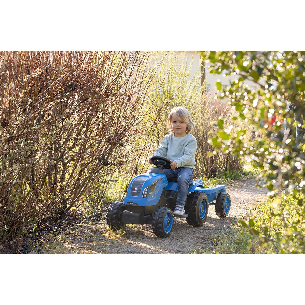Tractor cu pedale si remorca Smoby Farmer XL albastru