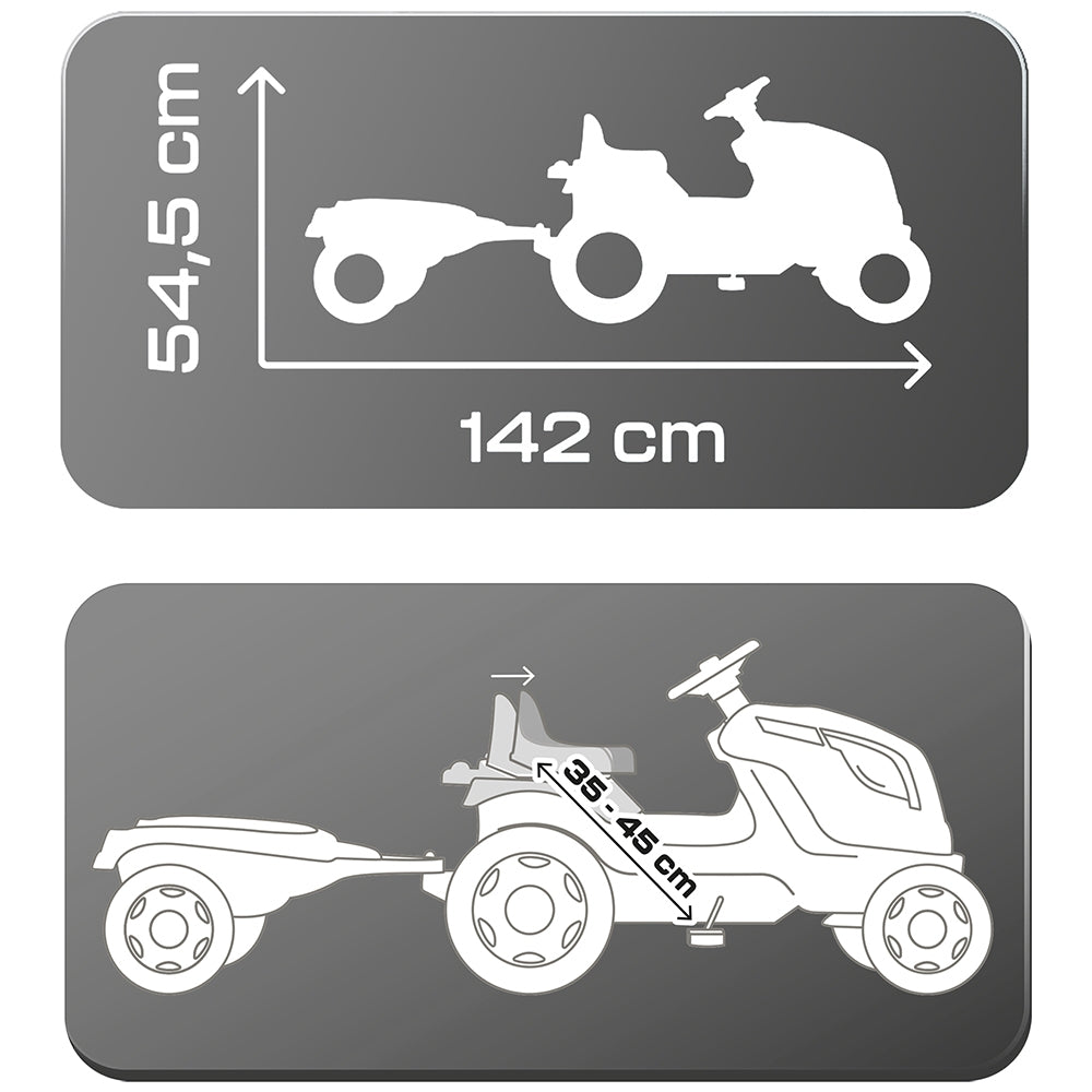 Tractor cu pedale si remorca Smoby Farmer XL negru