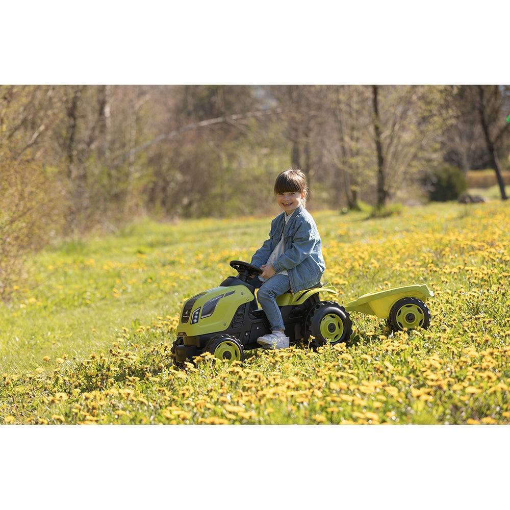 Tractor cu pedale si remorca Smoby Farmer XL verde