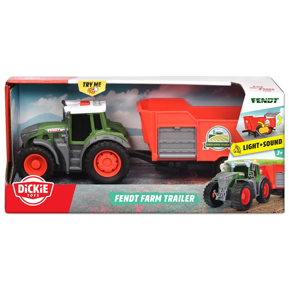 Tractor Dickie Toys Fendt Farm cu remorca