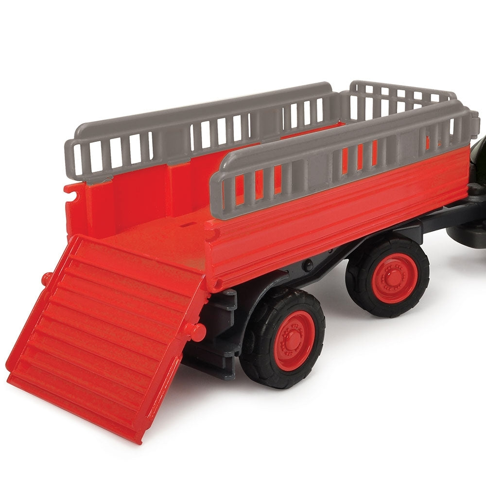 Tractor Dickie Toys Happy Ferguson Animal Trailer cu remorca si figurina