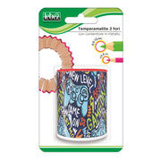 Ascutitoare de creion cu 2 gauri si container Fantasy, 6 modele (blister)