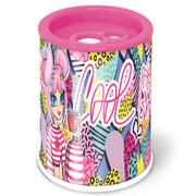 Ascutitoare de creion cu 2 gauri si container Fantasy, 6 modele (blister)