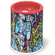 Ascutitoare de creion cu 2 gauri si container Fantasy, 6 modele (blister)