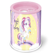 Ascutitoare de creion cu 2 gauri si container Fantasy, 6 modele (blister)