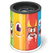 Ascutitoare de creion cu 2 gauri si container Fantasy, 6 modele (blister)