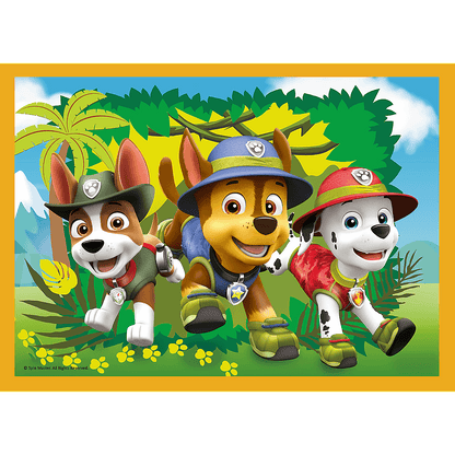 Set puzzle 4 in 1 Trefl Paw Patrol, Mereu punctual, 1x35 piese, 1x48 piese, 1x54 piese, 1x70 piese