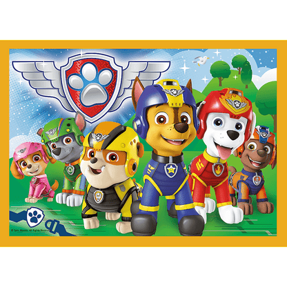 Set puzzle 4 in 1 Trefl Paw Patrol, Mereu punctual, 1x35 piese, 1x48 piese, 1x54 piese, 1x70 piese
