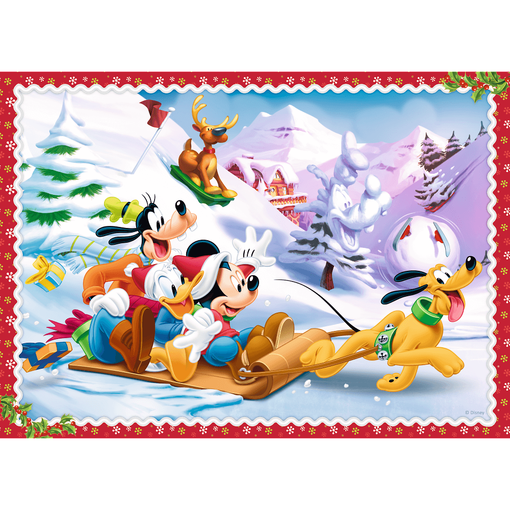 Set puzzle 4 in 1 Trefl Disney, Sarbatoarea Craciunului, 1x35 piese, 1x48 piese, 1x54 piese, 1x70 piese
