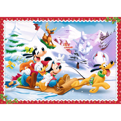 Set puzzle 4 in 1 Trefl Disney, Sarbatoarea Craciunului, 1x35 piese, 1x48 piese, 1x54 piese, 1x70 piese
