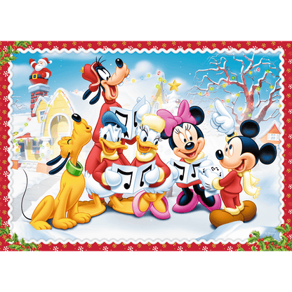 Set puzzle 4 in 1 Trefl Disney, Sarbatoarea Craciunului, 1x35 piese, 1x48 piese, 1x54 piese, 1x70 piese