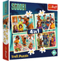Set puzzle 4 in 1 Trefl Scooby Doo si prietenii, 1x35 piese, 1x48 piese, 1x54 piese, 1x70 piese