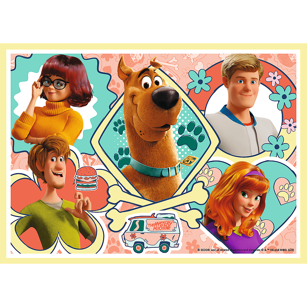 Set puzzle 4 in 1 Trefl Scooby Doo si prietenii, 1x35 piese, 1x48 piese, 1x54 piese, 1x70 piese