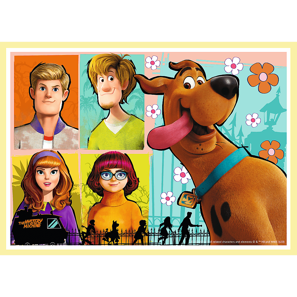 Set puzzle 4 in 1 Trefl Scooby Doo si prietenii, 1x35 piese, 1x48 piese, 1x54 piese, 1x70 piese