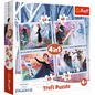 Set puzzle 4 in 1 Trefl Disney Frozen 2, In padurea magica, 1x35 piese, 1x48 piese, 1x54 piese, 1x70 piese