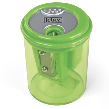 Ascutitoare de creion cu 3 gauri si container transparent, 4 culori (blister)
