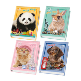 Mapa A4 din carton, cu inele, Animalute, D12, 26x32