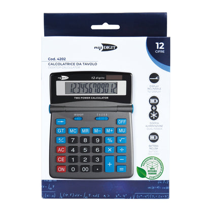 Calculator de birou, 12 Cifre, 12.5 x 16 cm, Niji Digit (blister)