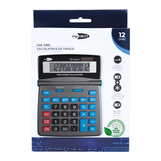 Calculator de birou, 12 Cifre, 12.5 x 16 cm, Niji Digit (blister)